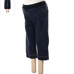 Announcements Maternity Dark Wash Blue Capri Jeans Size Small 4/6 Elastic Panel